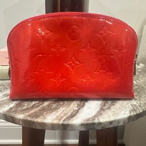 Louis Vuitton Red Vernis Embossed Cosmetic Bag